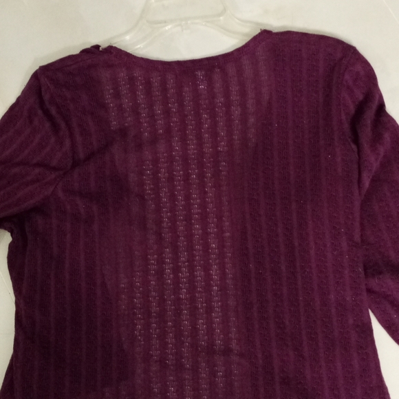 Liz Claiborne Deep Purple Open Weave Sweater 🍇🍆👾 - Picture 7 of 8